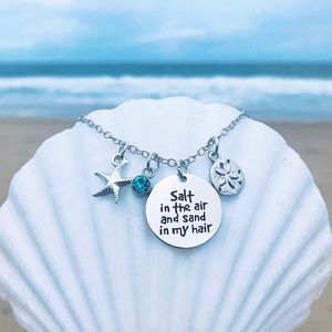Salt in the Air & Sand in My Hair Silver Necklace